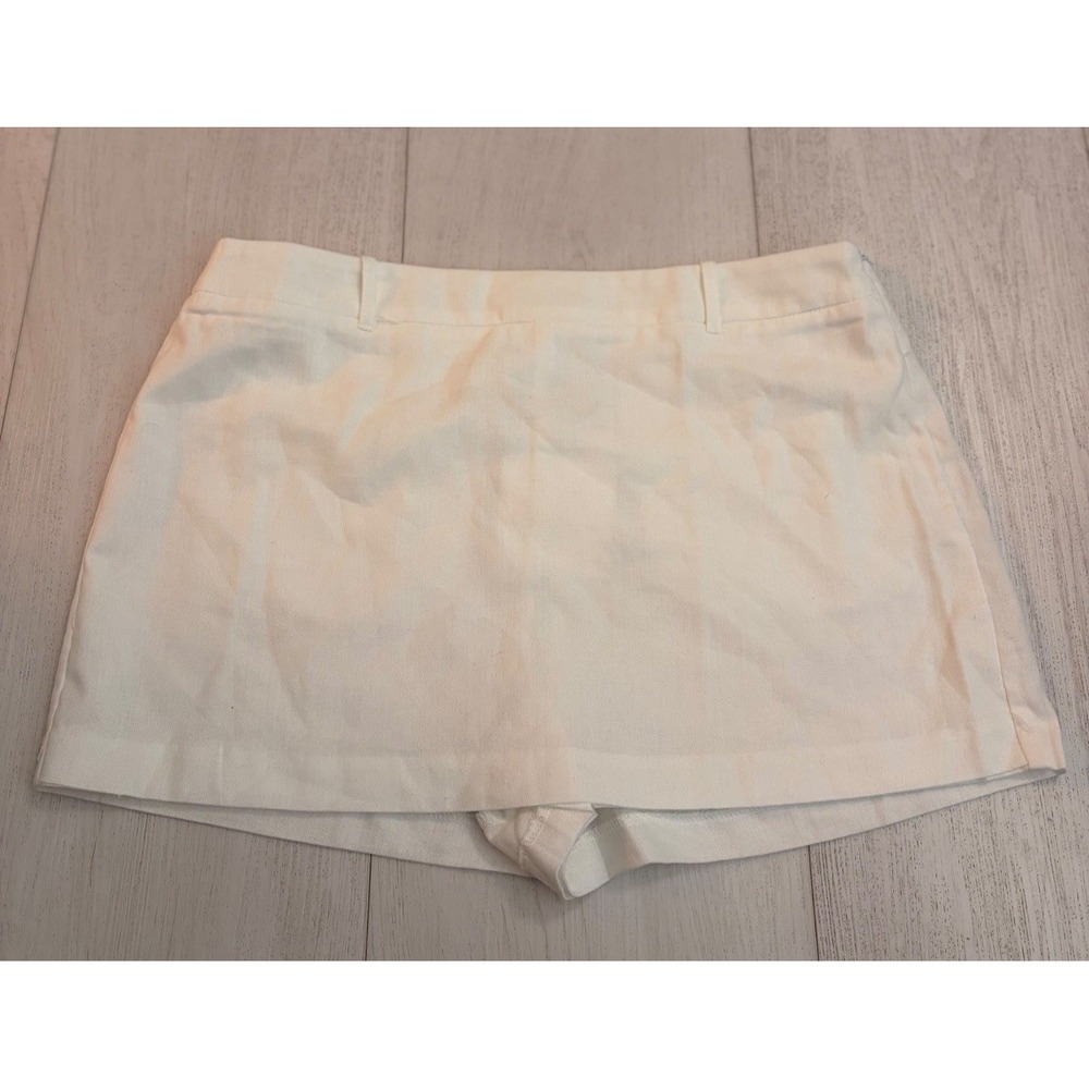 NWT NIA Ariel Mini Skirt Skort Sz M White Linen